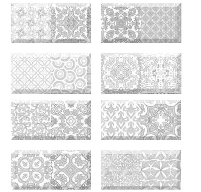 REVESTIMIENTO BISELADO 10X20 IVANNA BN DECOR MIX 17308 BRILLO (patchwork) (Espesor 6 mm) - FBR